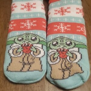 Cute Disney Star Wars Baby Yoda Grogu Slipper Socks